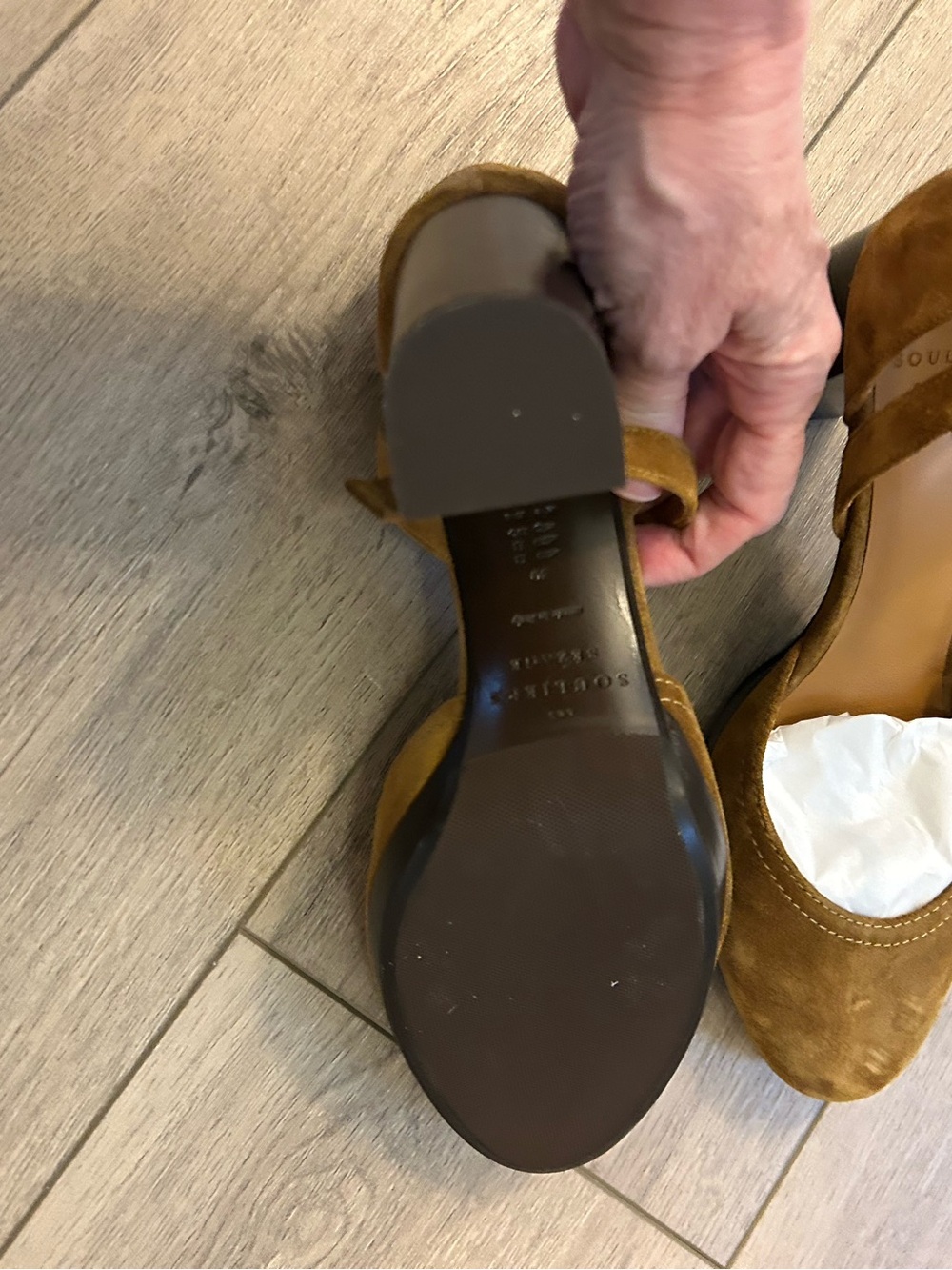 Sézane Tan Suede Ankle-Strap Pumps - Picture 4 of 6